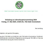 Einladung zur Jahreshauptversammlung 2024, Einladung JHV